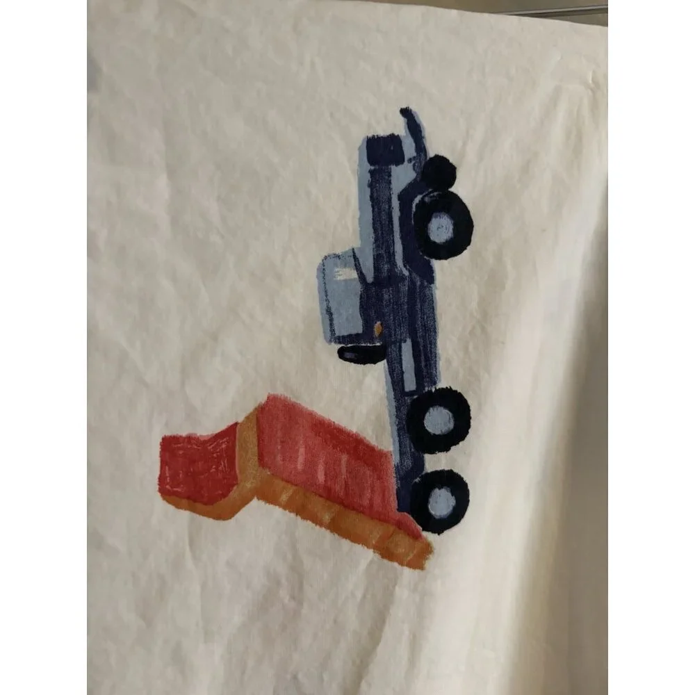 Pottery Barn Kids Busy Builder Rocks Construction PAIR Standard Pillowcases